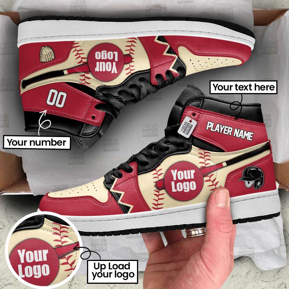 Arizona Baseball J1s Sneakers Personalized Your Team-Cuztomshoes