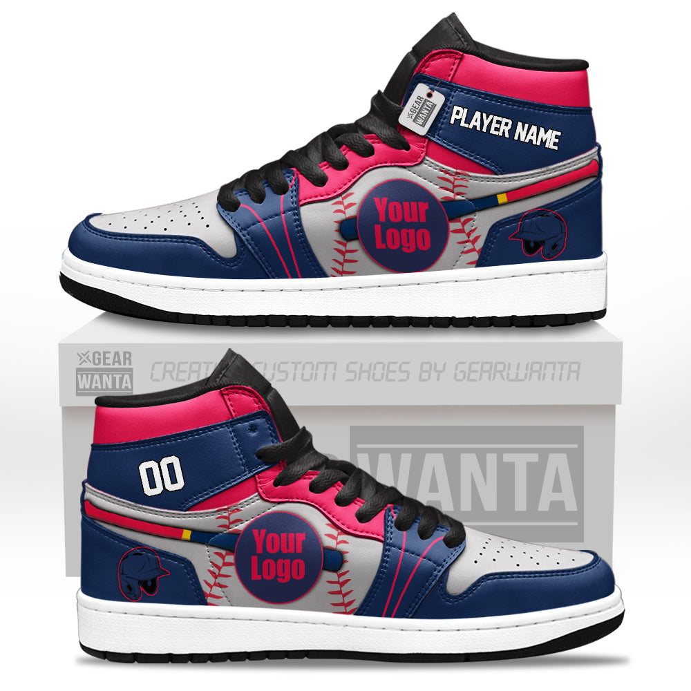 Atlanta Baseball J1s Sneakers Personalized Your Teamcuztomshoes.com