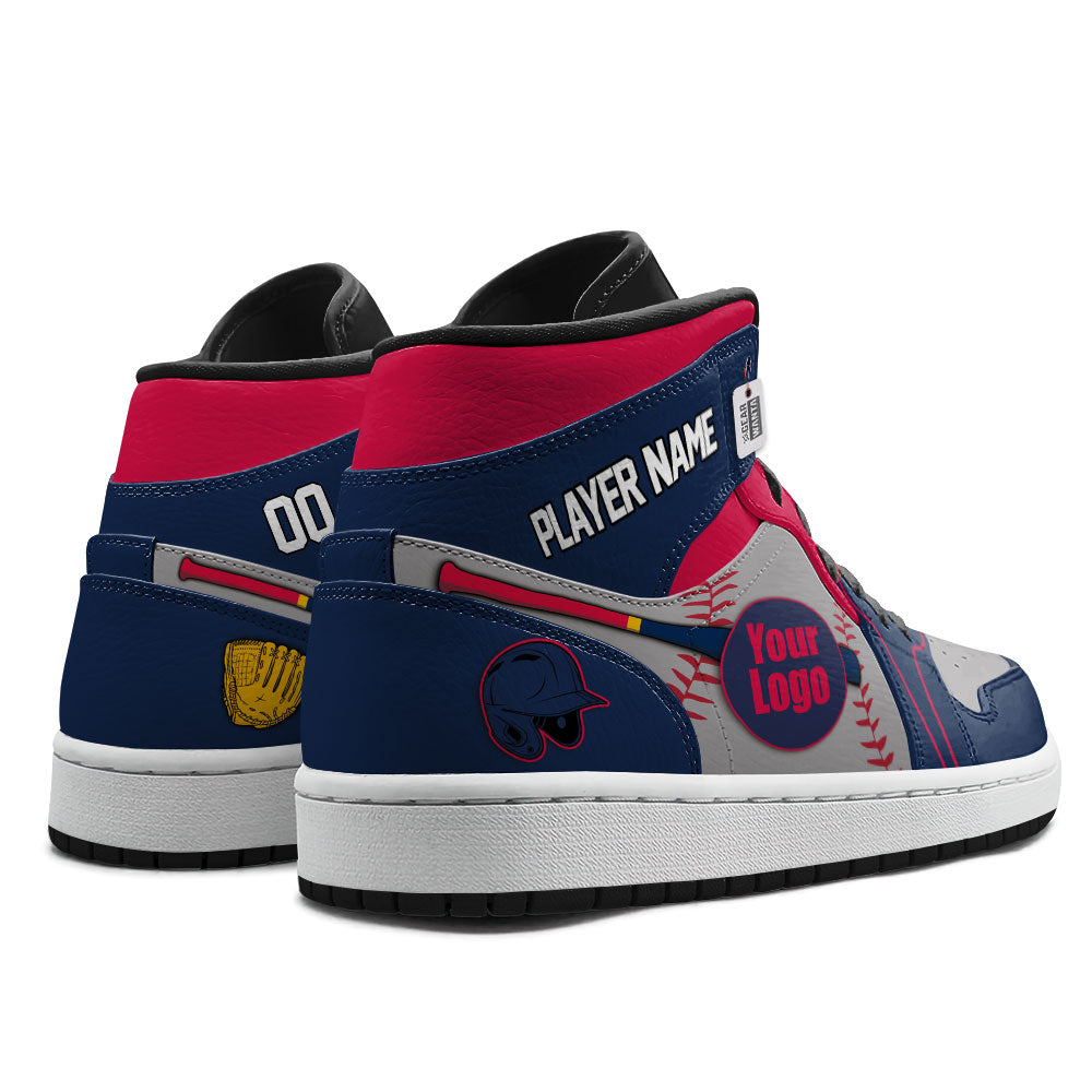 Atlanta Baseball J1s Sneakers Personalized Your Teamcuztomshoes.com