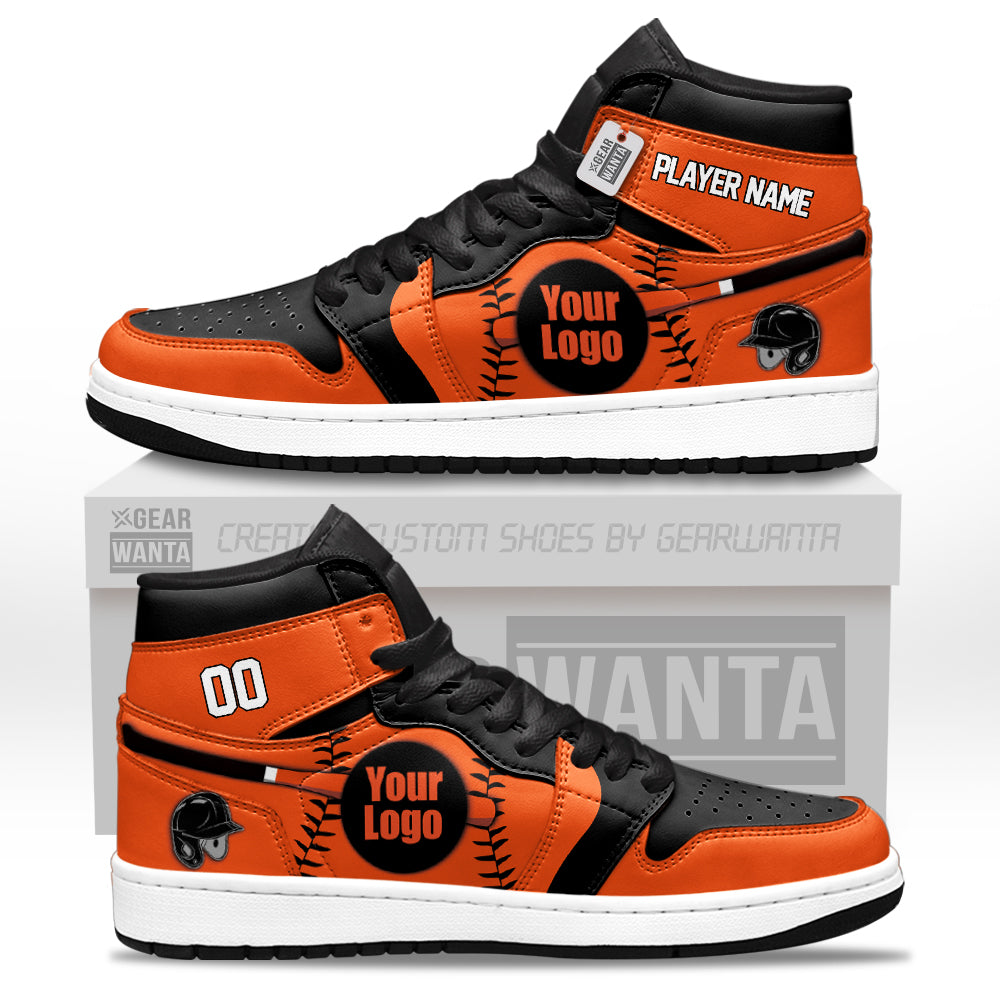 Baltimore Baseball J1s Sneakers Personalized Your Teamcuztomshoes.com