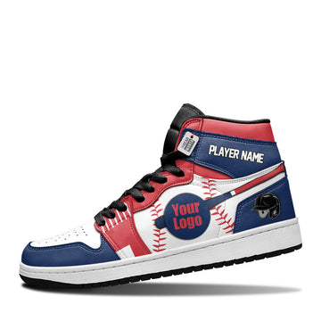 Boston Baseball Leather Shoes Custom Your Team - Cuztomshoes.com