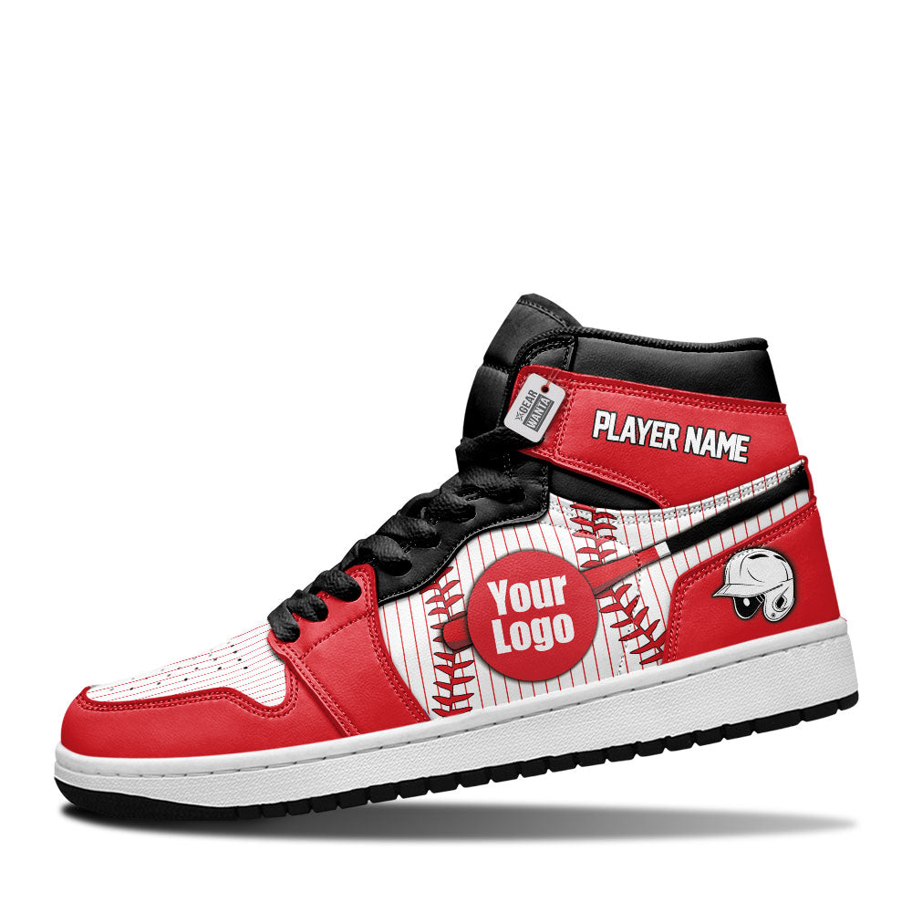 Cincinnati Baseball J1s Sneakers Personalized Your Teamcuztomshoes.com