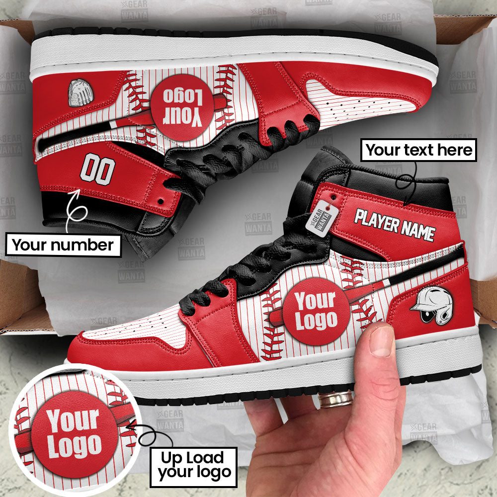 Cincinnati Baseball J1s Sneakers Personalized Your Team-Cuztomshoes