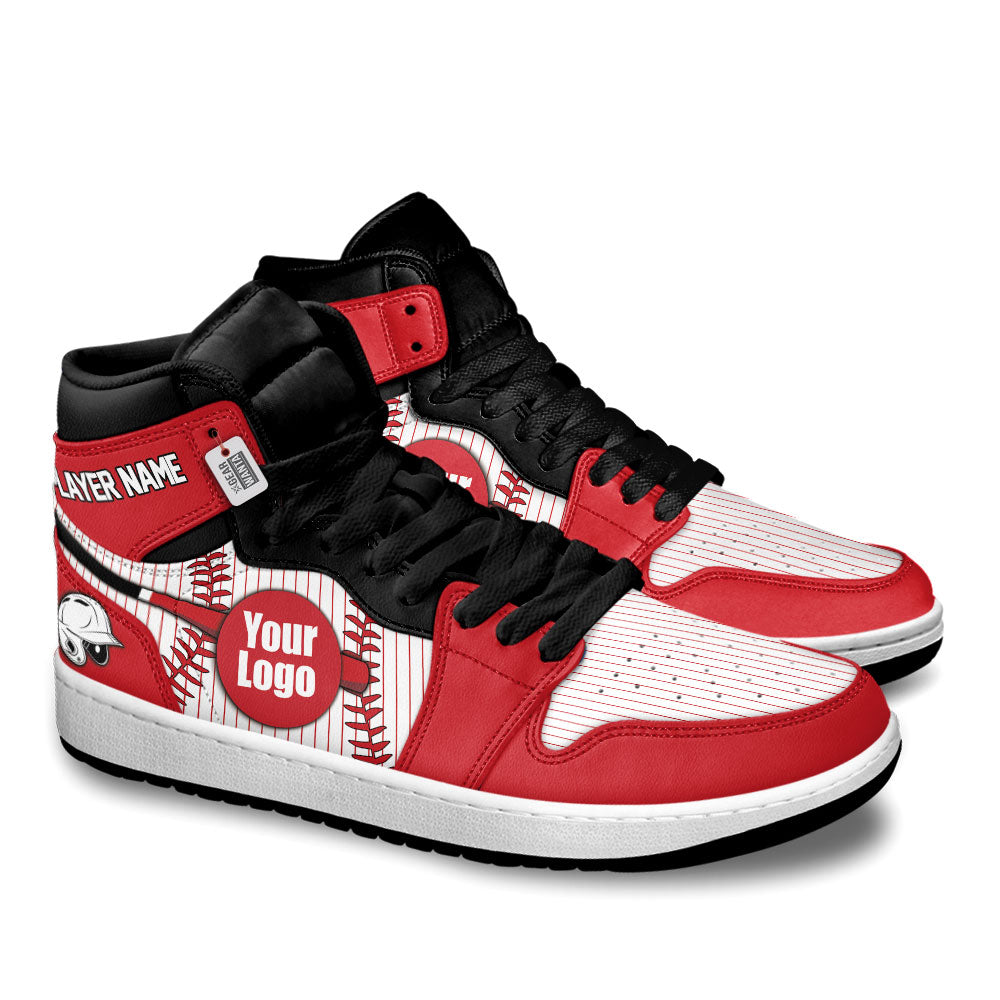 Cincinnati Baseball J1s Sneakers Personalized Your Teamcuztomshoes.com