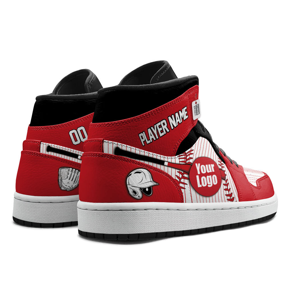 Cincinnati Baseball J1s Sneakers Personalized Your Teamcuztomshoes.com