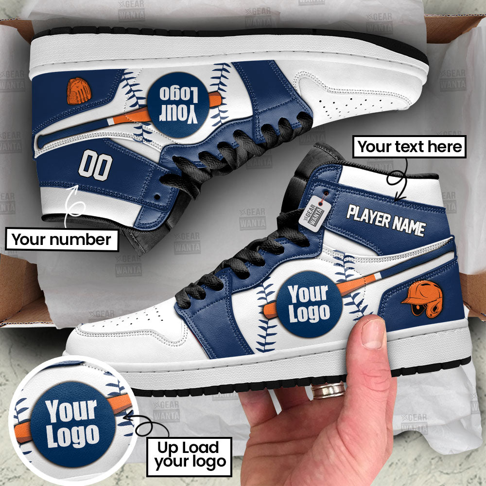 Detroit Baseball J1s Sneakers Personalized Your Team-Cuztomshoes