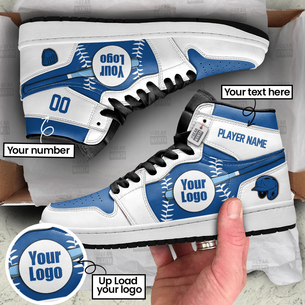 Kansas Baseball J1s Sneakers Personalized Your Team-Cuztomshoes