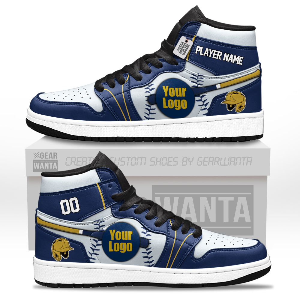 Milwaukee Baseball J1s Sneakers Personalized Your Teamcuztomshoes.com