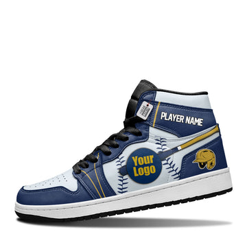 Milwaukee Baseball Leather Shoes Custom Your Team - Cuztomshoes.com