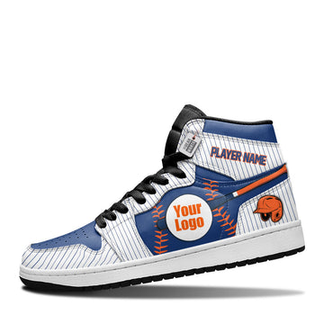 New York Baseball Leather Shoes Custom Your Team - Cuztomshoes.com