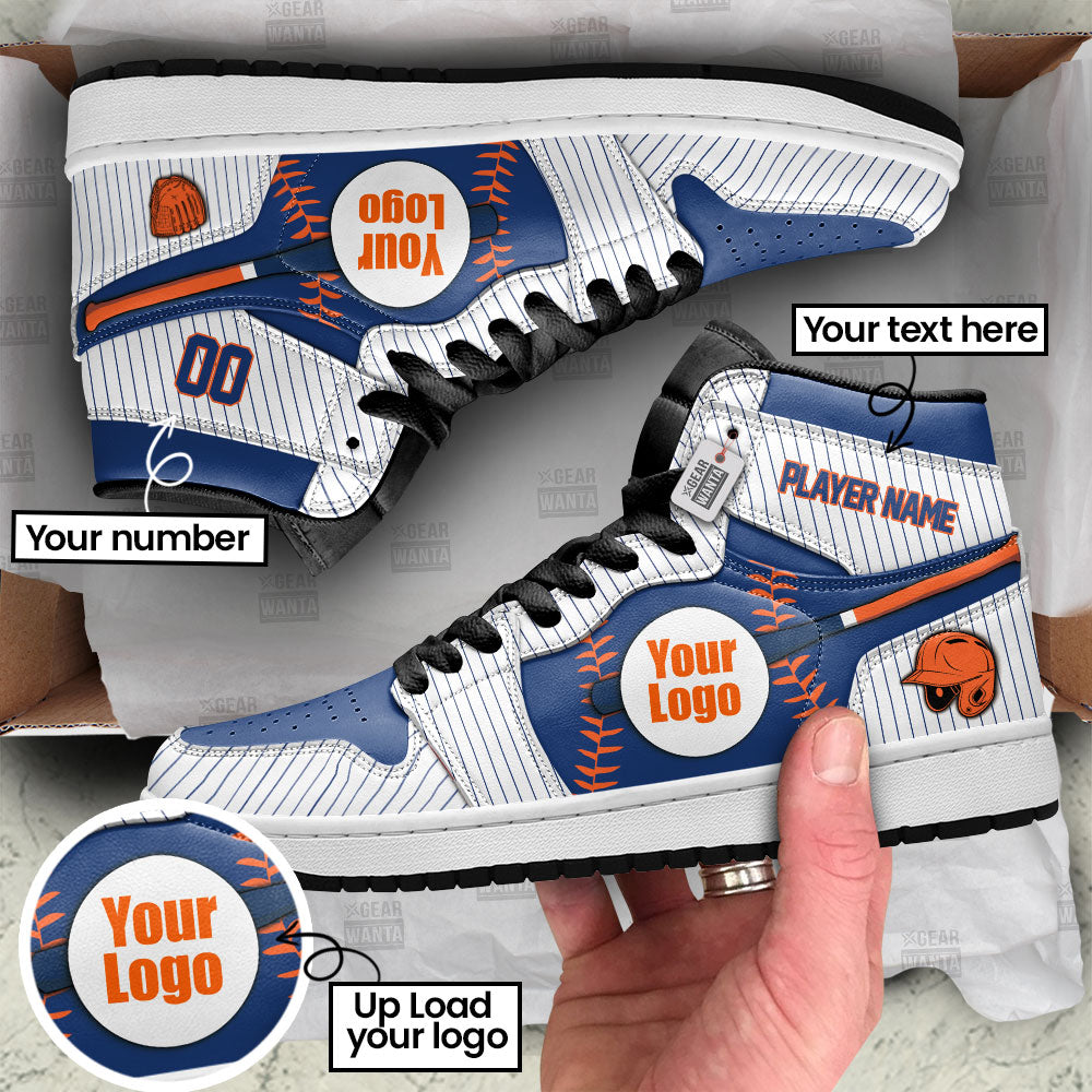 New York Baseball J1s Sneakers Personalized Your Team-Cuztomshoes