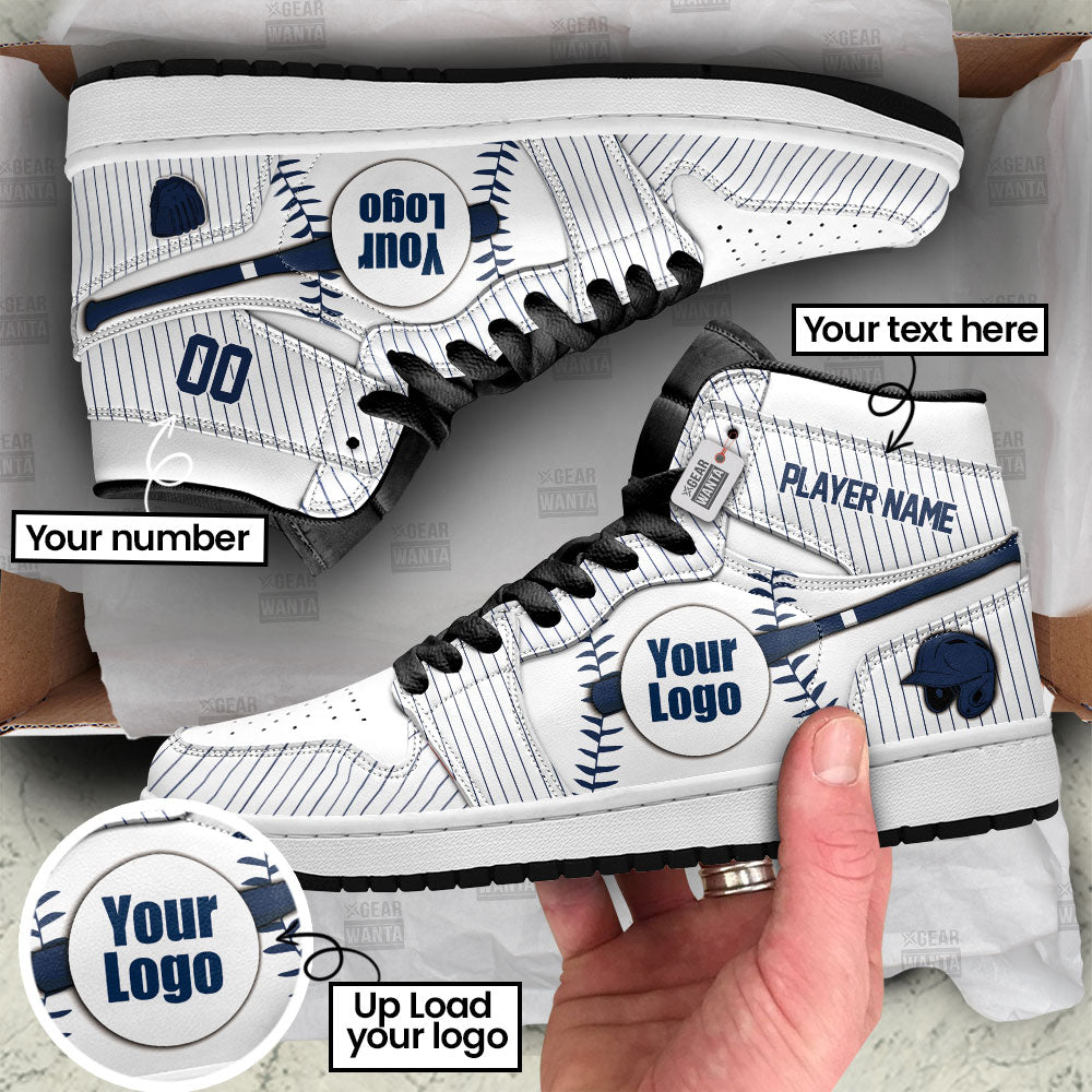 New York Baseball J1s Sneakers Personalized Your Team-Cuztomshoes