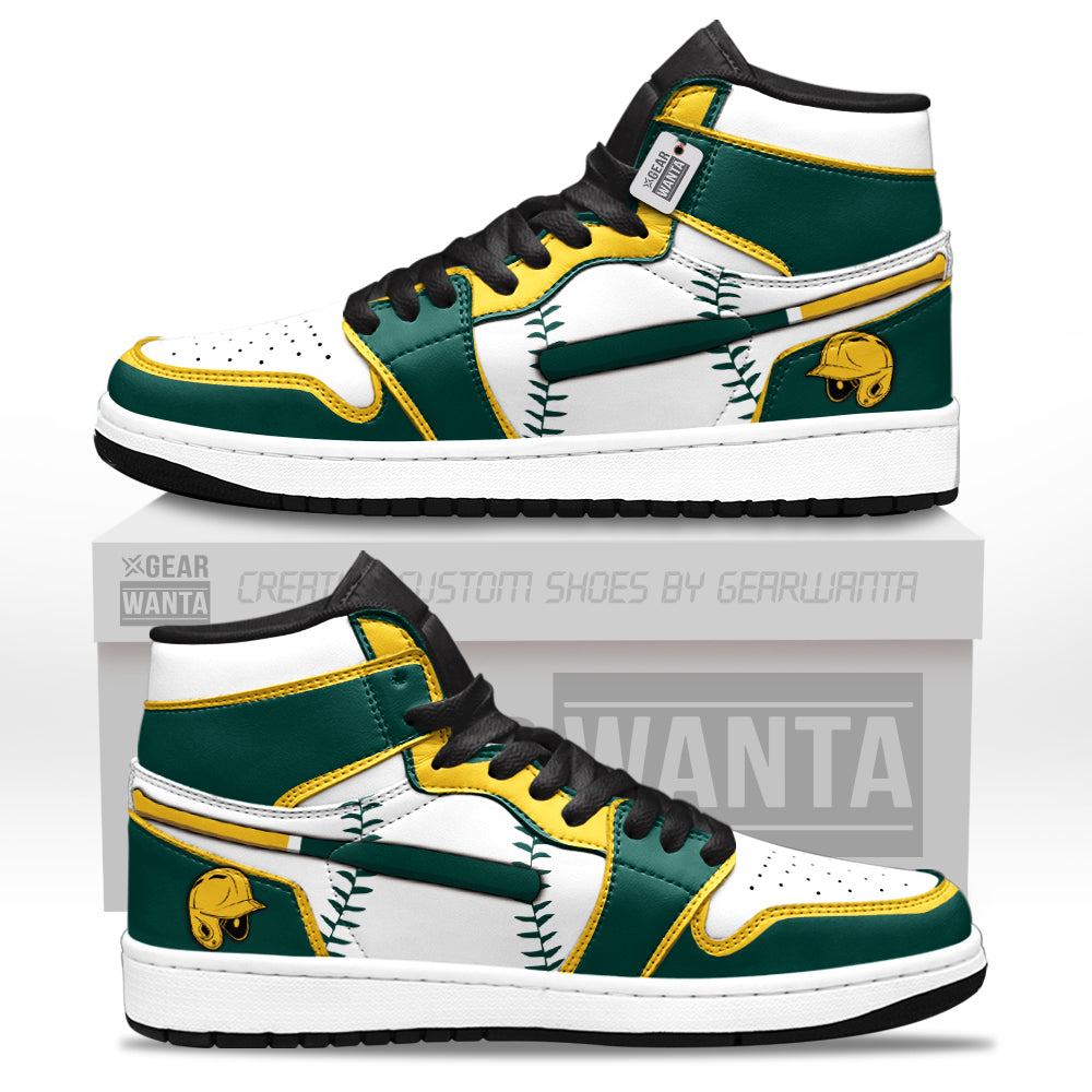 Oakland Baseball J1s Sneakers Personalized Your Team-Cuztomshoes