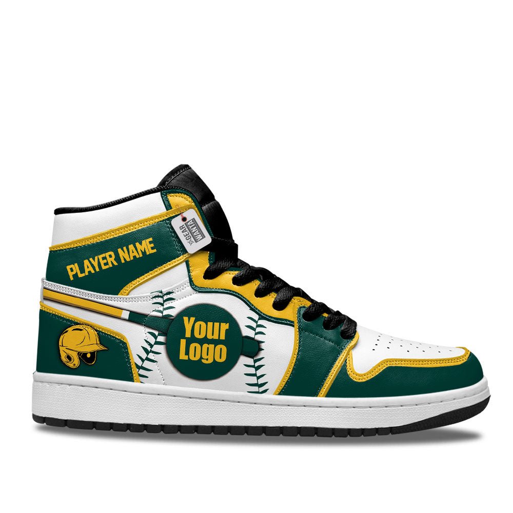 Oakland Baseball J1s Sneakers Personalized Your Team-Cuztomshoes