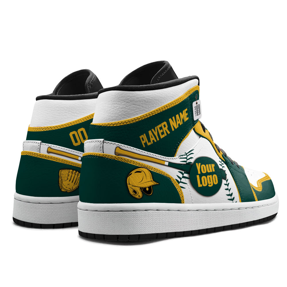 Oakland Baseball J1s Sneakers Personalized Your Teamcuztomshoes.com