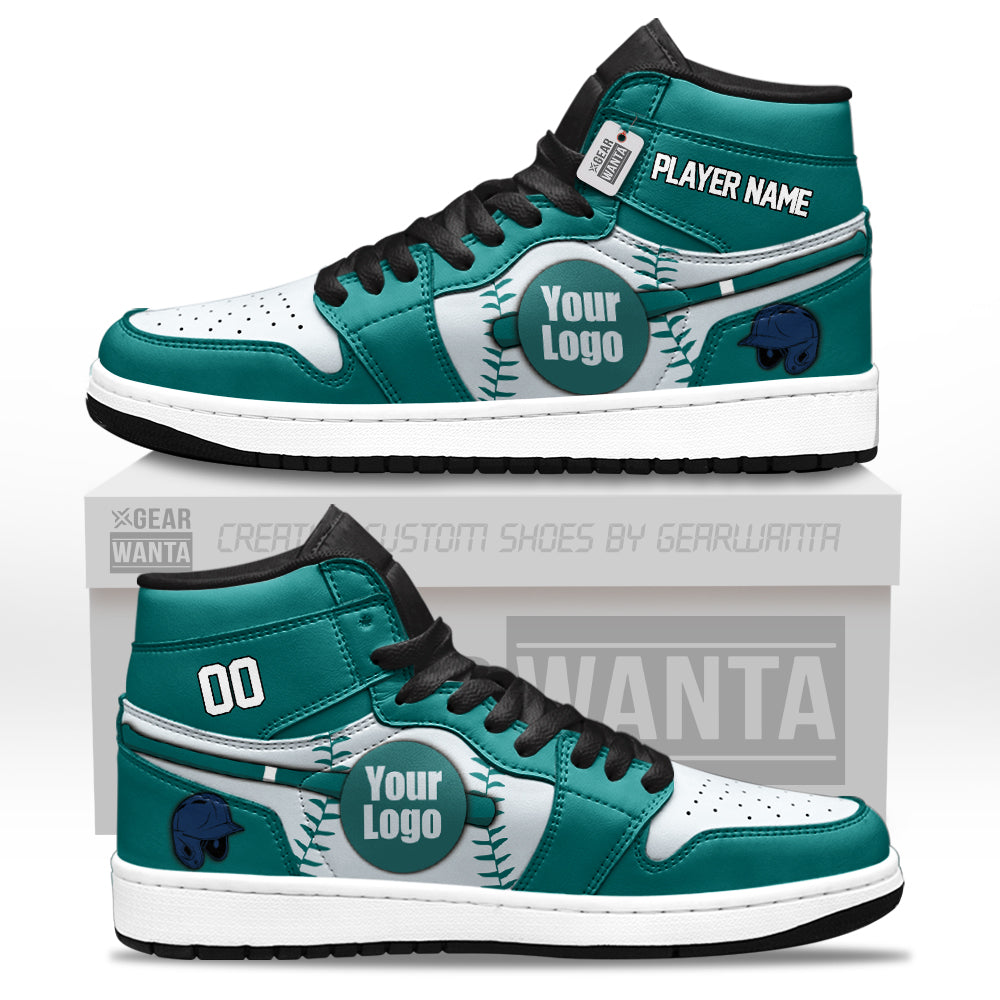 Seattle Baseball J1s Sneakers Personalized Your Teamcuztomshoes.com
