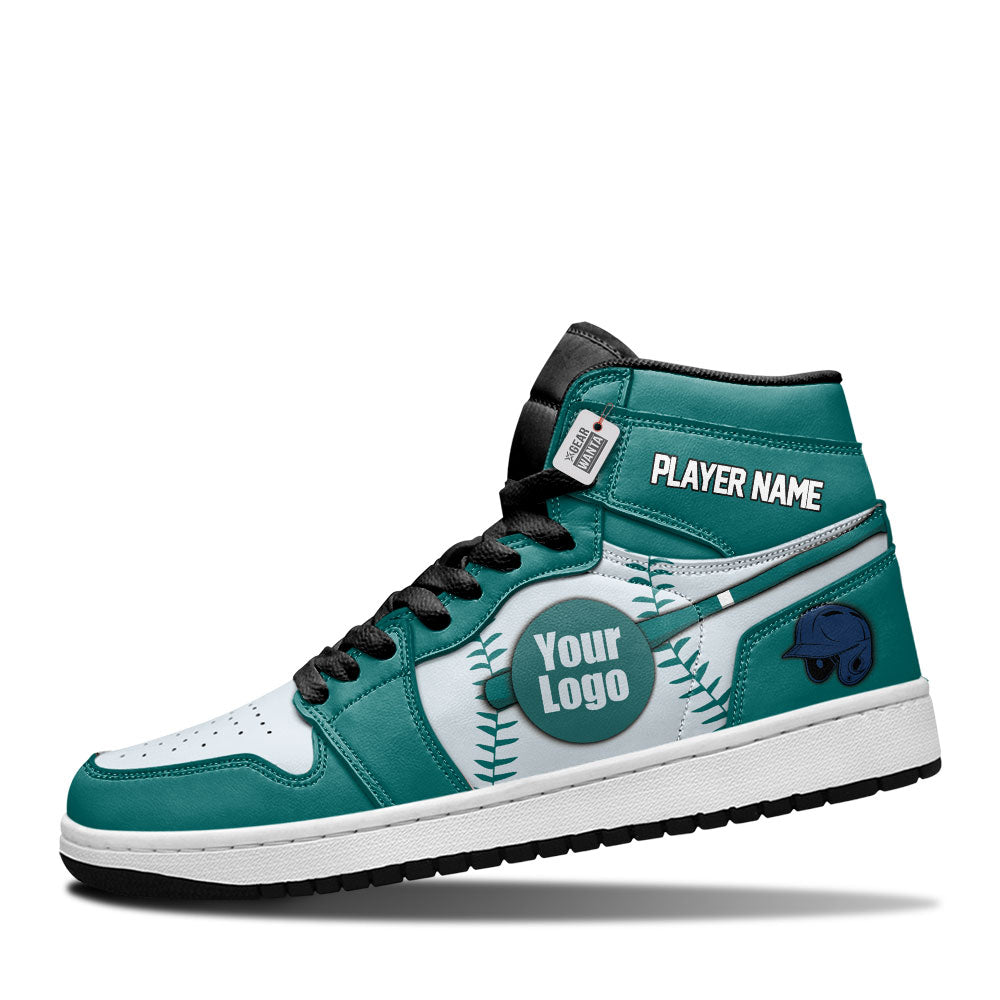Seattle Baseball J1s Sneakers Personalized Your Teamcuztomshoes.com