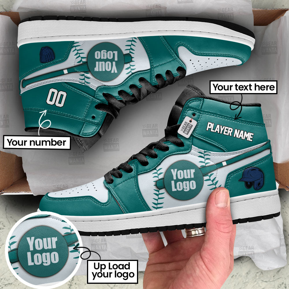 Seattle Baseball J1s Sneakers Personalized Your Team-Cuztomshoes