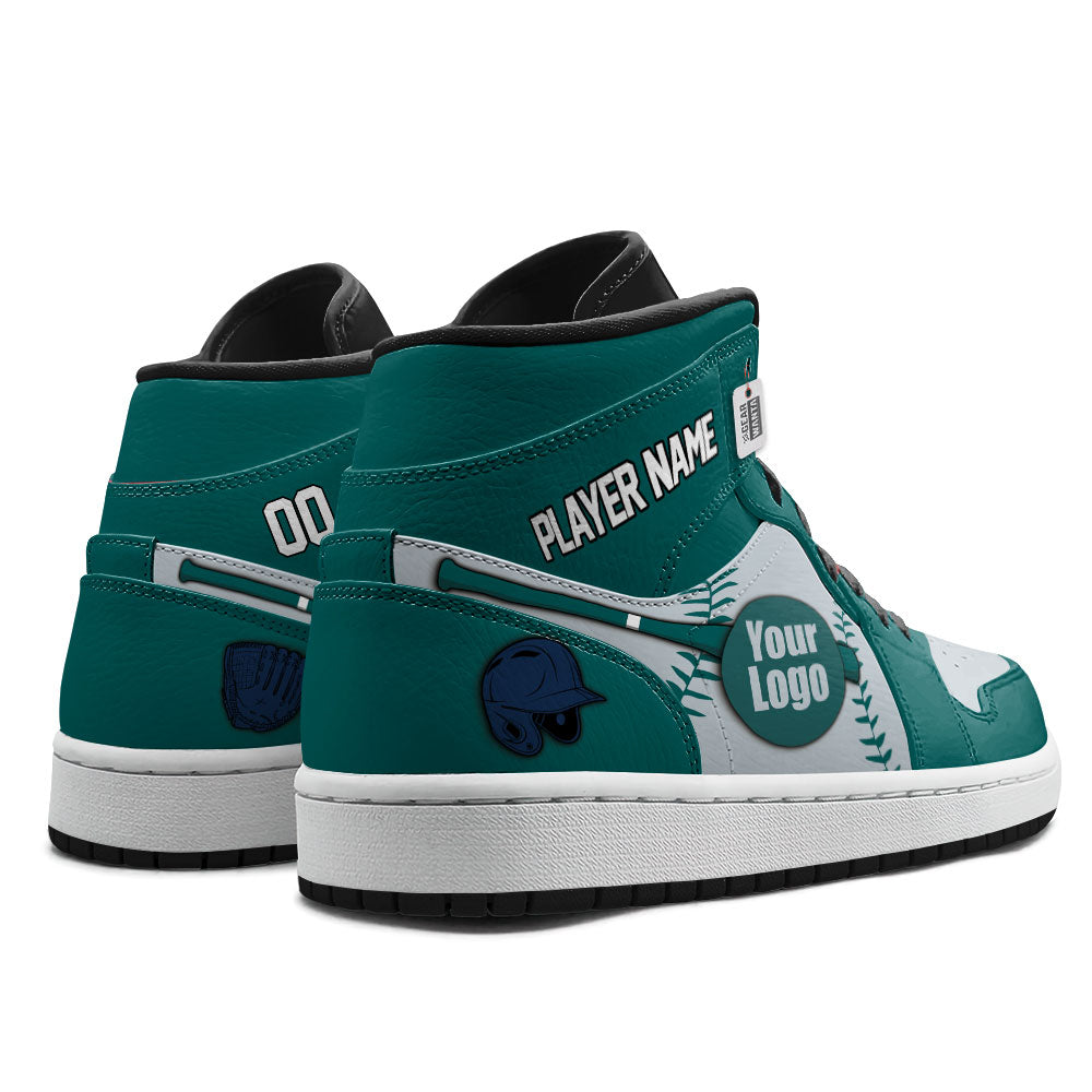 Seattle Baseball J1s Sneakers Personalized Your Teamcuztomshoes.com
