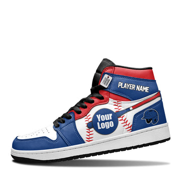 Texas Baseball Leather Shoes Custom Your Team - Cuztomshoes.com