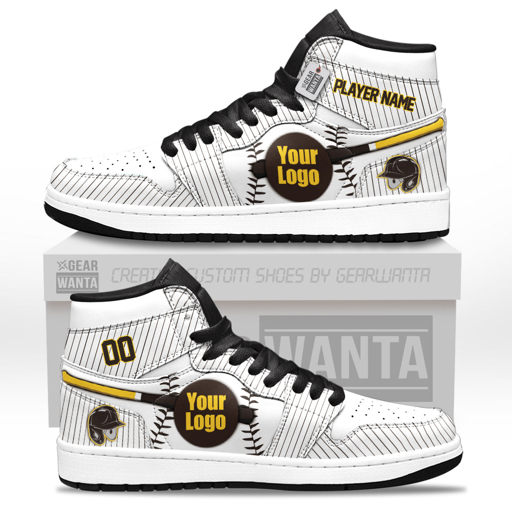 San Diego Baseball J1s Sneakers Personalized Your Teamcuztomshoes.com