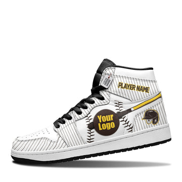 San Diego Baseball Leather Shoes Custom Your Team - Cuztomshoes.com