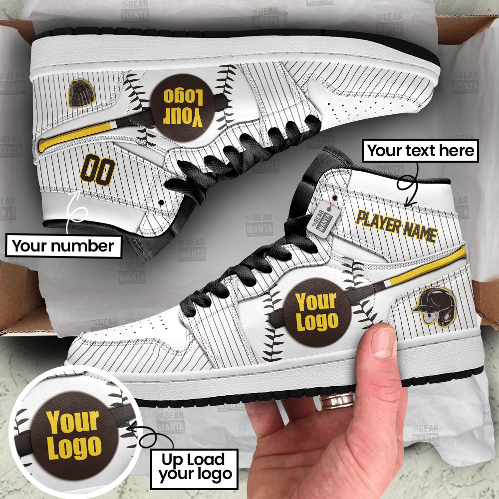 San Diego Baseball J1s Sneakers Personalized Your Team-Cuztomshoes