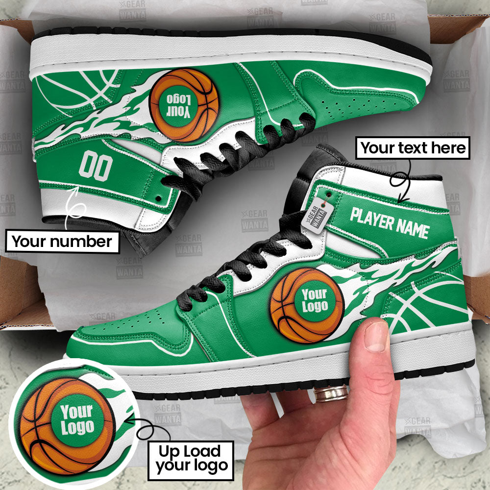 Boston Basketball J1s Sneakers Personalized Your Team-Cuztomshoes