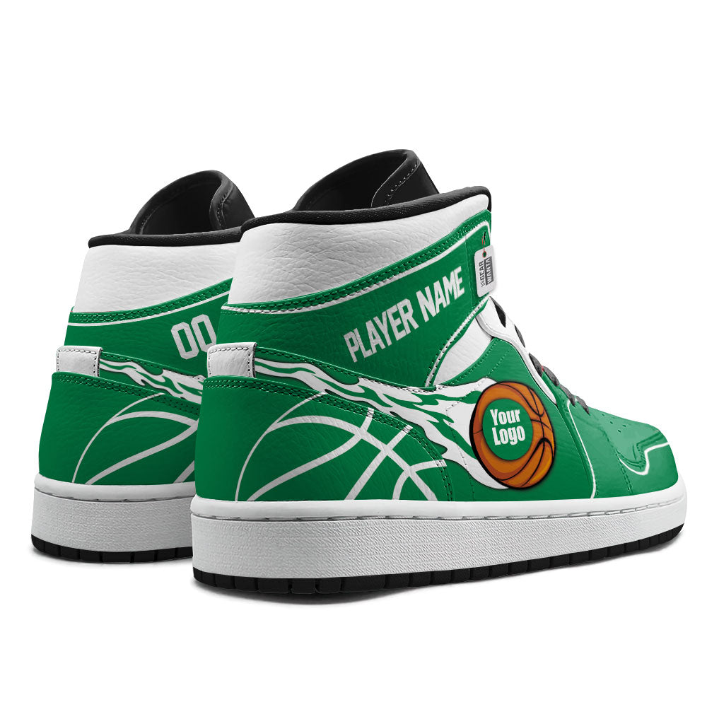 Boston Basketball J1s Sneakers Personalized Your Teamcuztomshoes.com