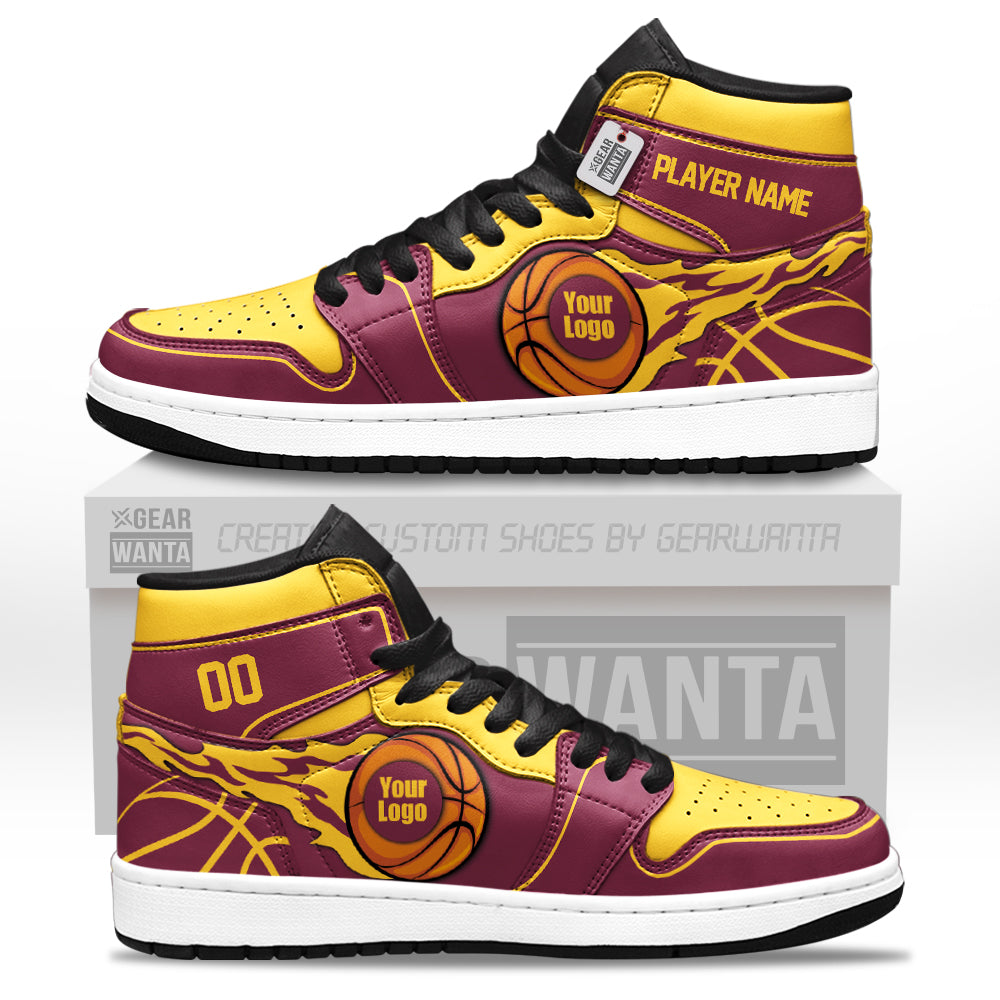 Cleveland Basketball J1s Sneakers Personalized Your Teamcuztomshoes.com