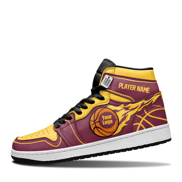 Cleveland Basketball Leather Shoes Custom Your Team - Cuztomshoes.com