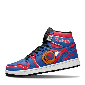 Detroit Basketball Leather Shoes Custom Your Team - Cuztomshoes.com
