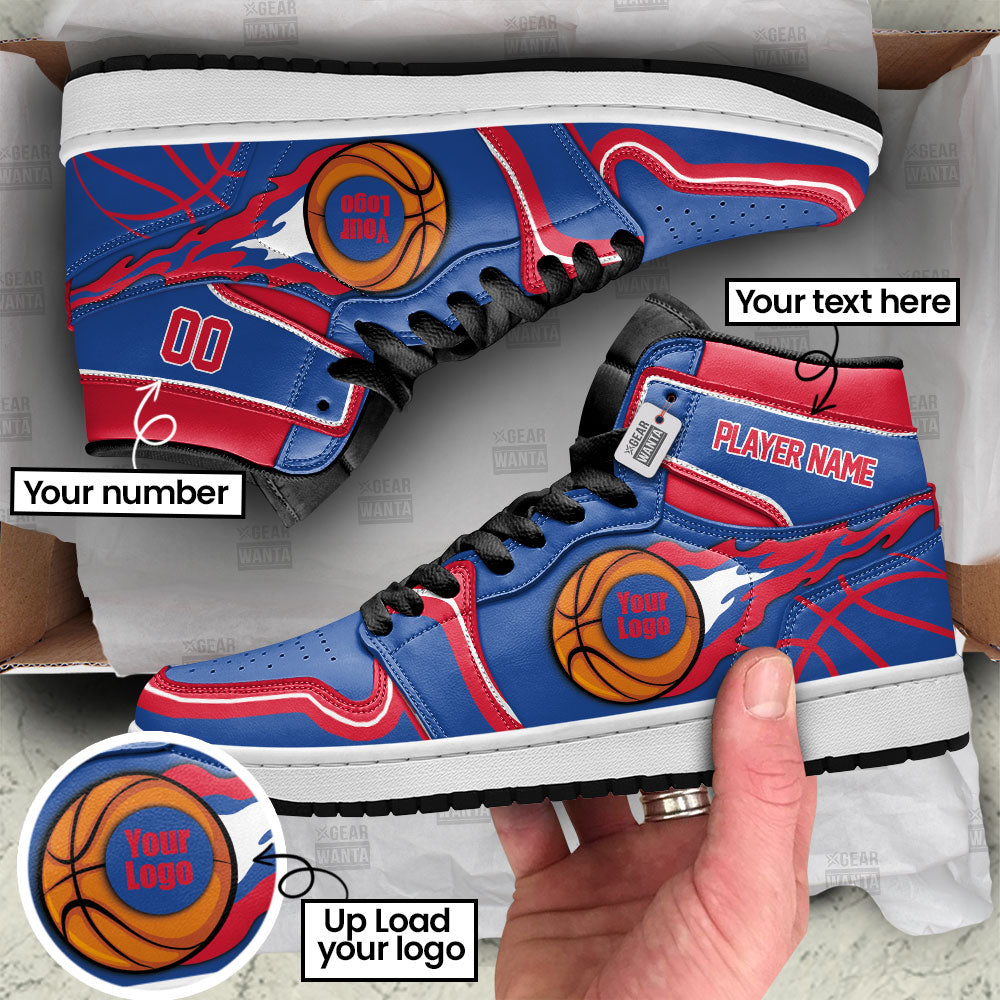 Detroit Basketball J1s Sneakers Personalized Your Team-Cuztomshoes