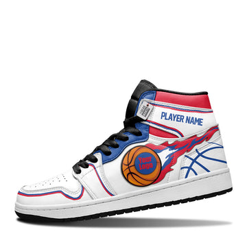 Los Angeles Basketball Leather Shoes Custom Your Team - Cuztomshoes.com