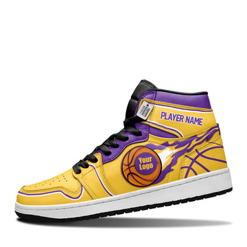 Los Angeles Basketball Leather Shoes Custom Your Team - Cuztomshoes.com