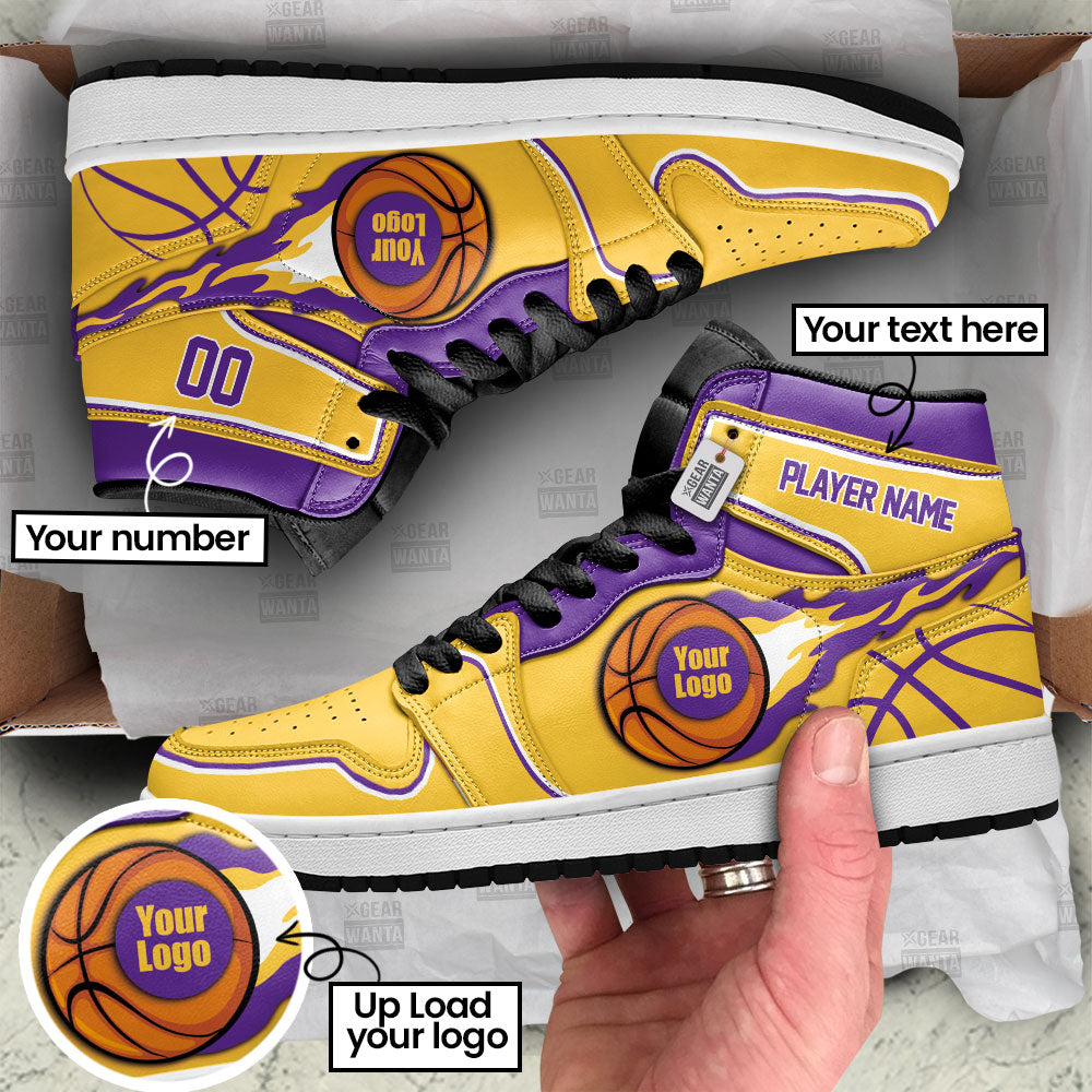 Los Angeles Basketball J1s Sneakers Personalized Your Team-Cuztomshoes