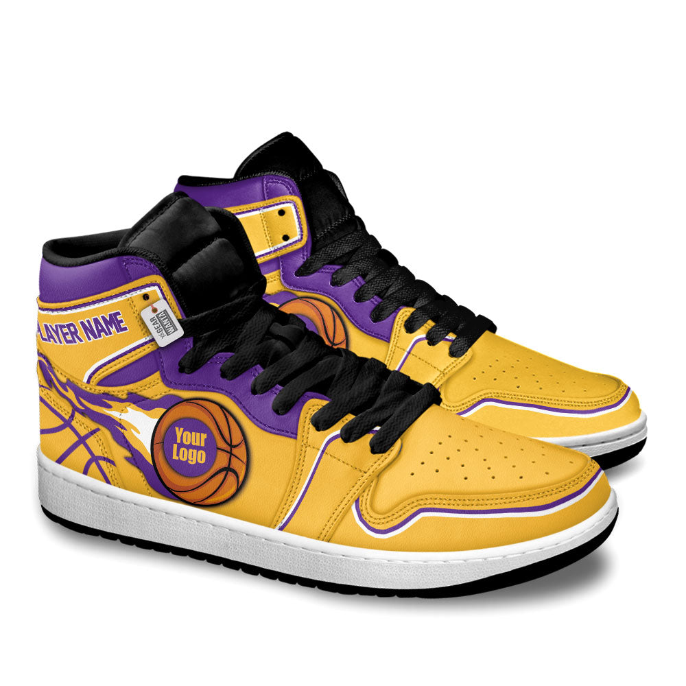 Los Angeles Basketball J1s Sneakers Personalized Your Teamcuztomshoes.com