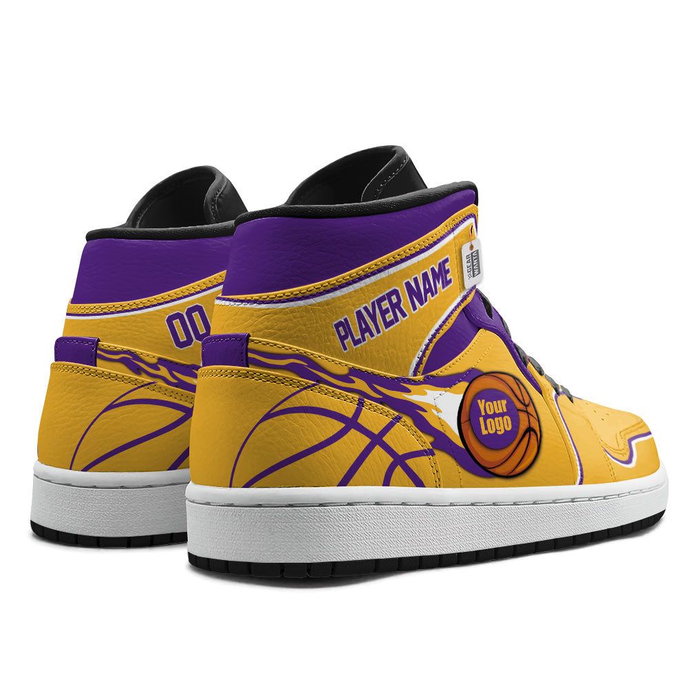 Los Angeles Basketball J1s Sneakers Personalized Your Teamcuztomshoes.com