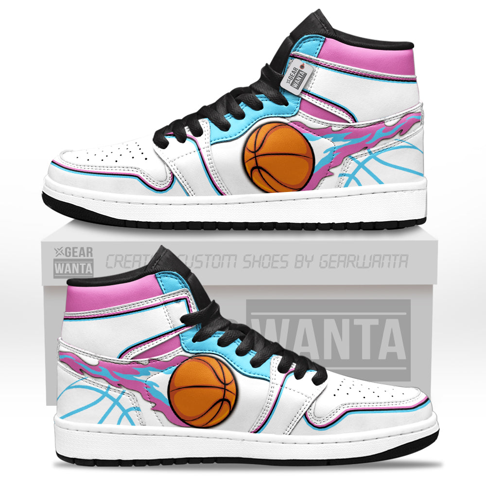 Miami Basketball J1s Sneakers Personalized Your Team-Cuztomshoes