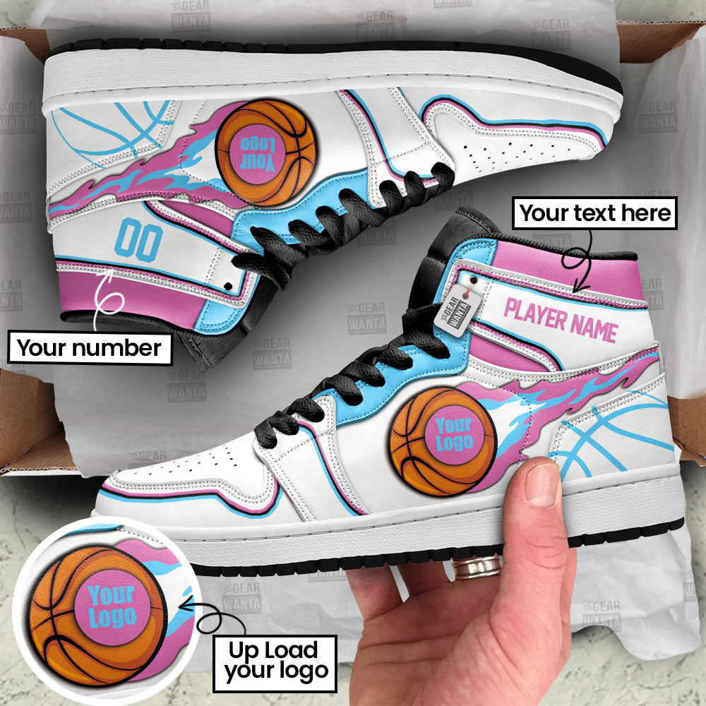 Miami Basketball J1s Sneakers Personalized Your Team-Cuztomshoes