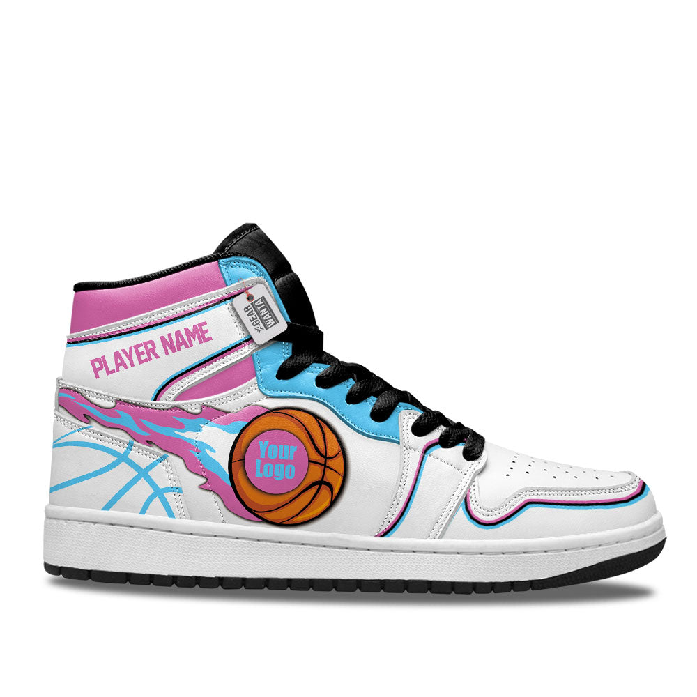 Miami Basketball J1s Sneakers Personalized Your Team-Cuztomshoes