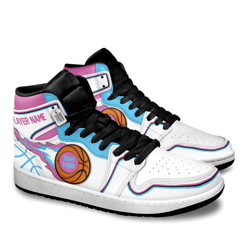 Miami Basketball J1s Sneakers Personalized Your Teamcuztomshoes.com