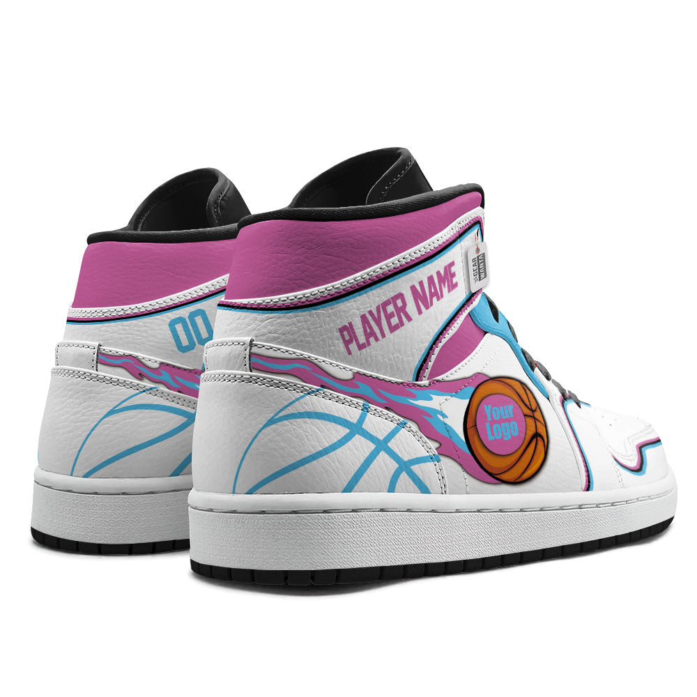 Miami Basketball J1s Sneakers Personalized Your Teamcuztomshoes.com