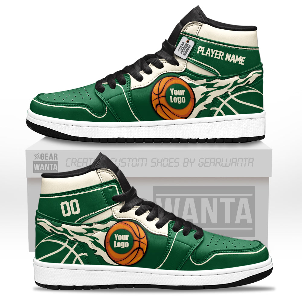 Milwaukee Basketball J1s Sneakers Personalized Your Teamcuztomshoes.com