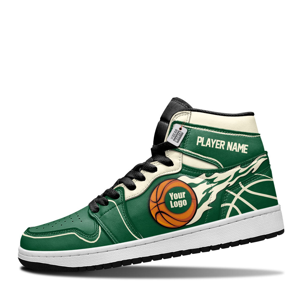 Milwaukee Basketball J1s Sneakers Personalized Your Teamcuztomshoes.com