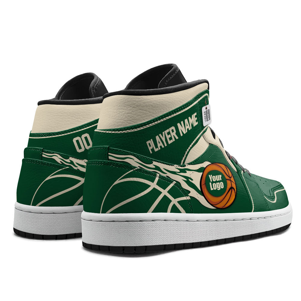 Milwaukee Basketball J1s Sneakers Personalized Your Teamcuztomshoes.com