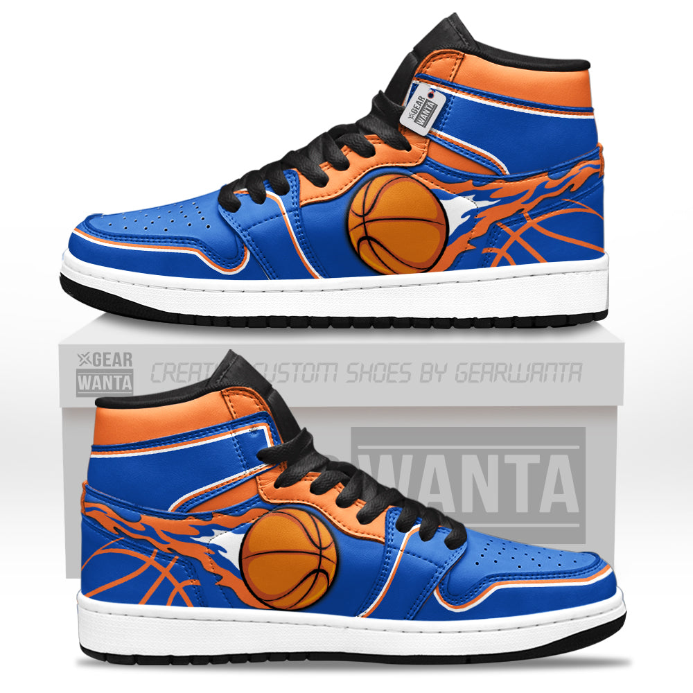 New York Basketball J1s Sneakers Personalized Your Team-Cuztomshoes