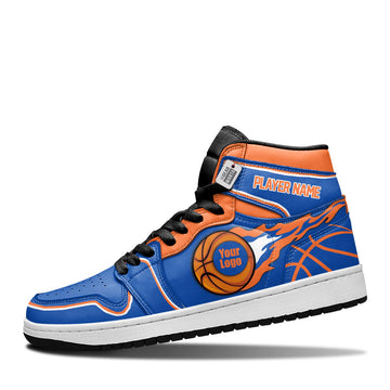 New York Basketball Leather Shoes Custom Your Team - Cuztomshoes.com