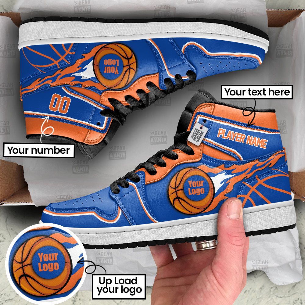New York Basketball J1s Sneakers Personalized Your Team-Cuztomshoes