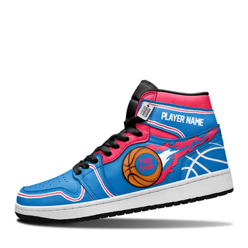 Philadelphia Basketball Leather Shoes Custom Your Team - Cuztomshoes.com